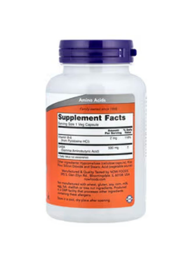 now GABA 500 mg Dietary Supplement - 100 Vegetarian Capsules - Image 2